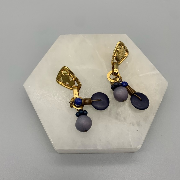 Vintage Retro Beaded Drop Earrings. Good Condition. - Picture 3 of 3